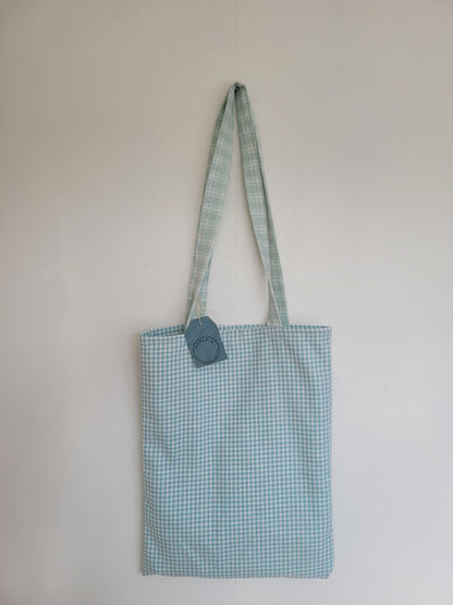 The Reversible Bag - handgemaakte totebag van vintage ginghamstof