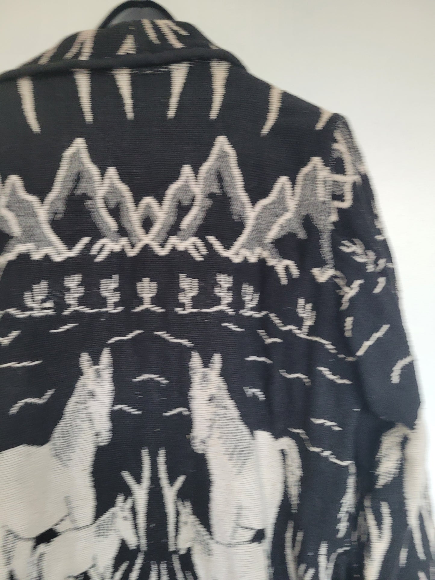 Desert Riders 🌵 - vintage tapestry jasje met paarden in een western landschap - maat M