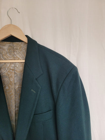 🌲 Evergreen Silence - dark green vintage blazer - size XL/XXL