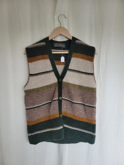 🌾 Fields at Dawn - vintage striped spencer vest - size M/L