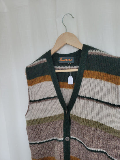 🌾 Fields at Dawn - vintage striped spencer vest - size M/L
