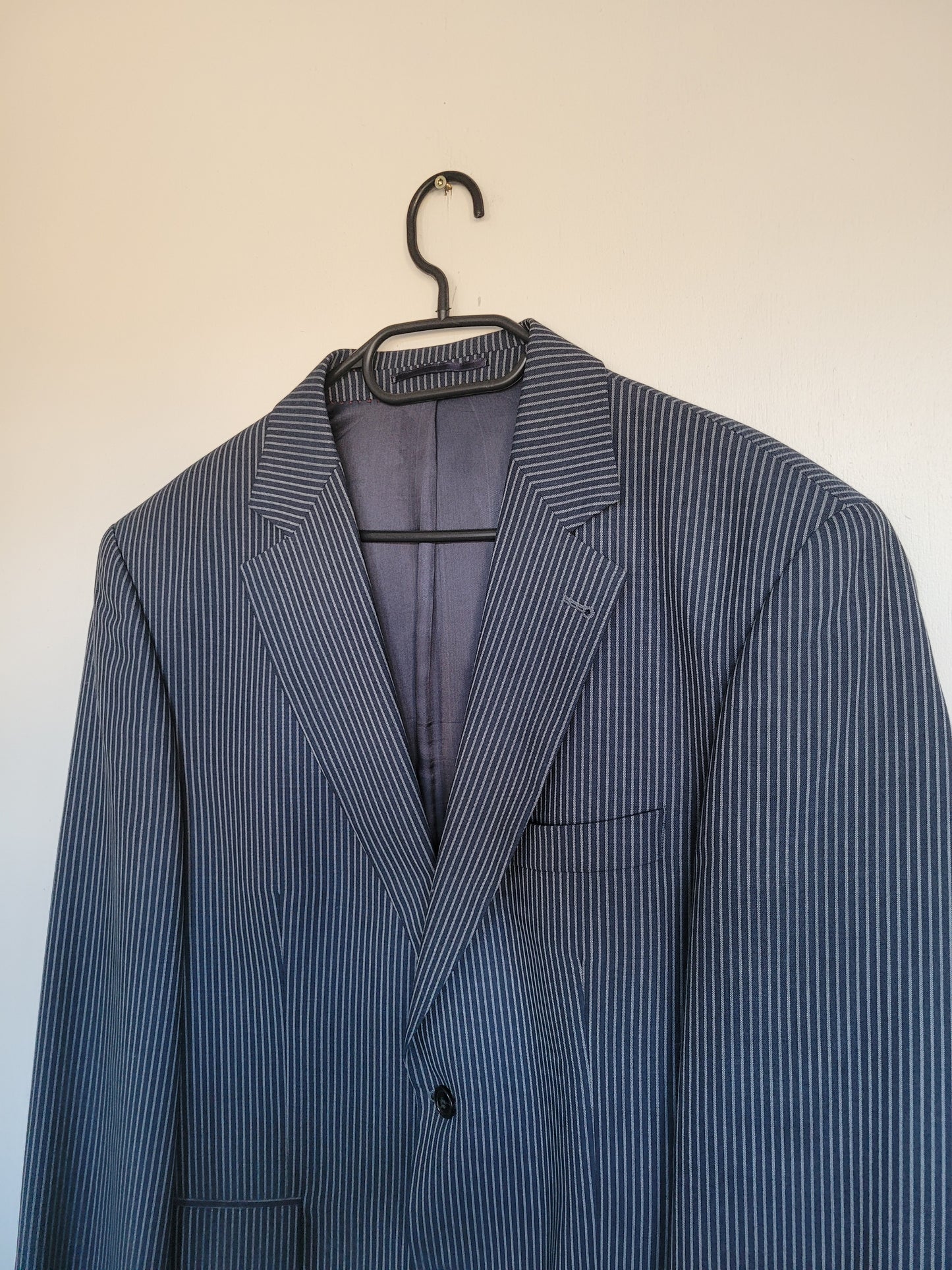 Donkerblauwe blazer witte streep - t/m XXL