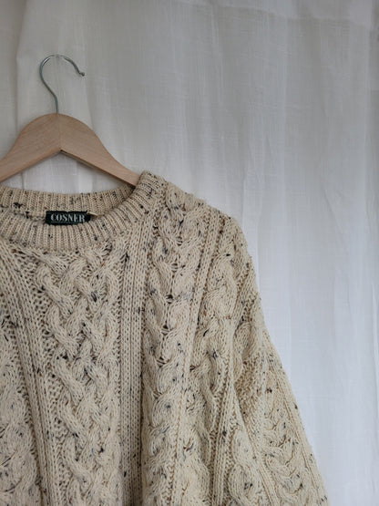 ☕ Morning Stillness - Aran knitted sweater - size L/XL