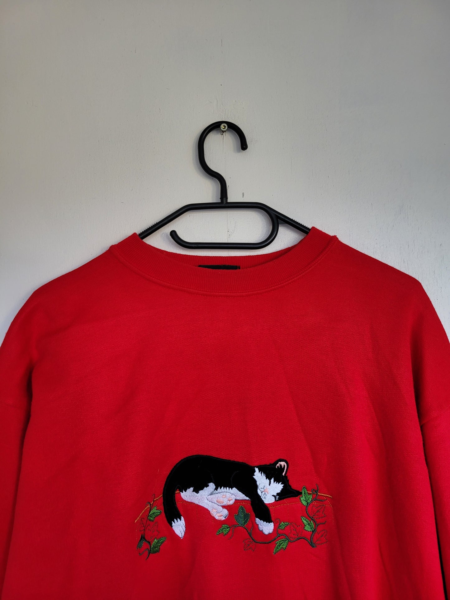 Rode katten sweater - L