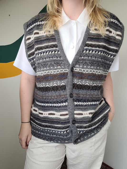 Philosophy Lecture - vintage spencer in coogi-stijl - maat XL