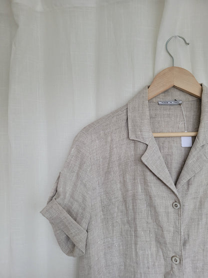 🤍 Quiet Simplicity - simple linen blouse - size M/L