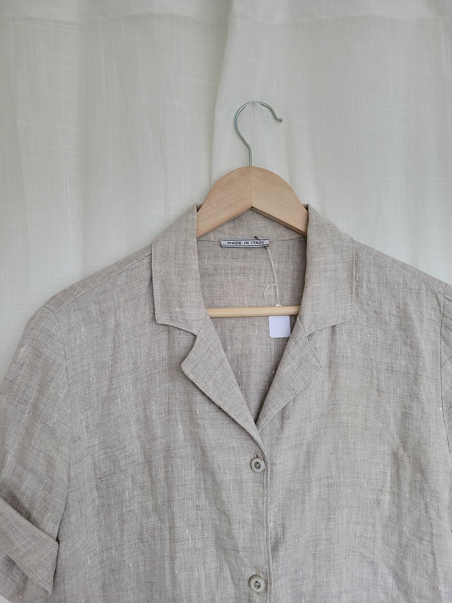 🤍 Quiet Simplicity - simple linen blouse - size M/L