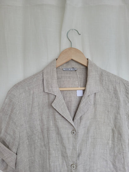 🤍 Quiet Simplicity - simple linen blouse - size M/L